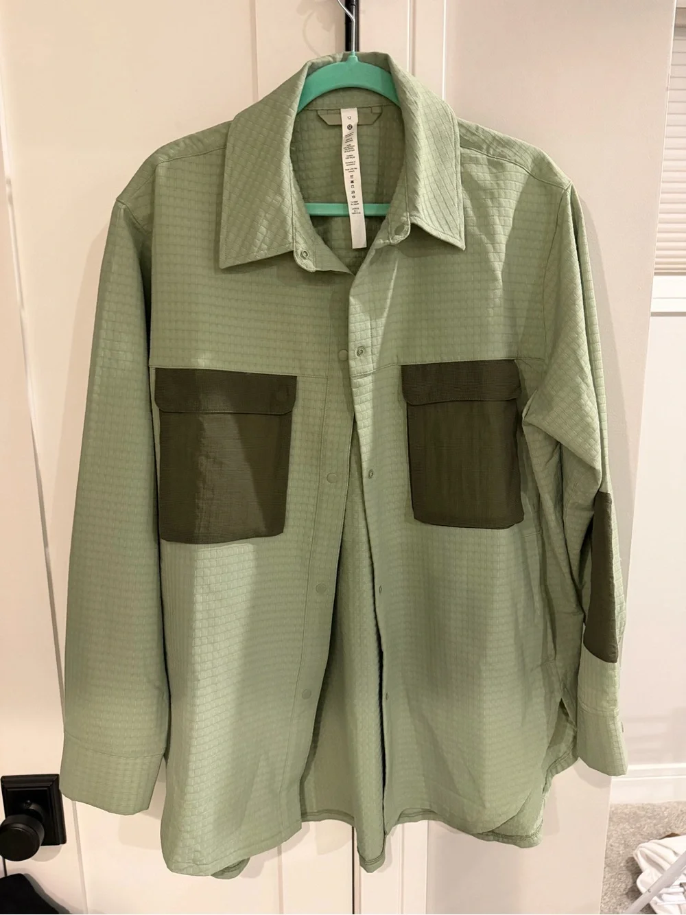 Lululemon NWOT Grid Fleece Hiking Overshirt Laurel Green / Medium Olive